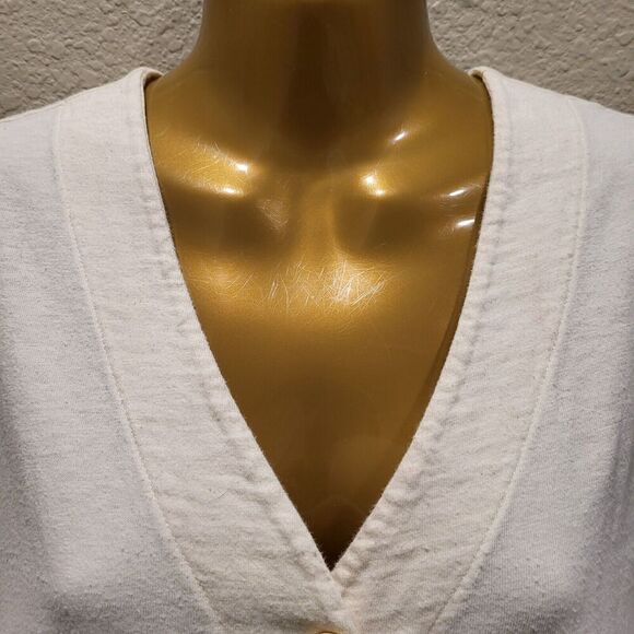 Vintage Barbara Lesser Medium Off-White Swimsuit Coverup 100% Organic Cotton USA - Picture 7 of 16